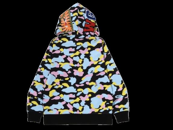 NEW MULTI CAMO SHARK FULL ZIP HOODIE